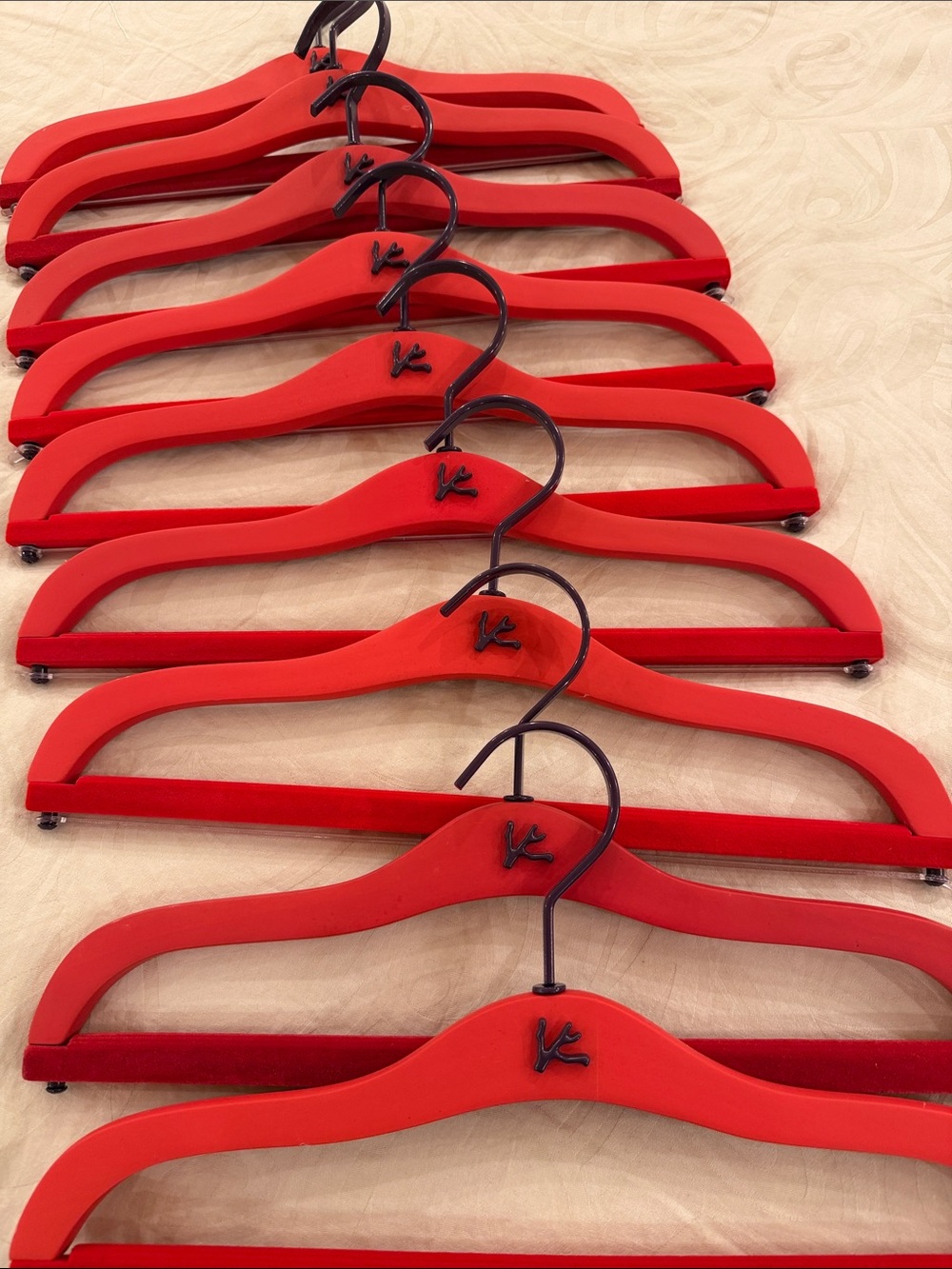Set of 9 Red Velvet Isaia Pant Hangers